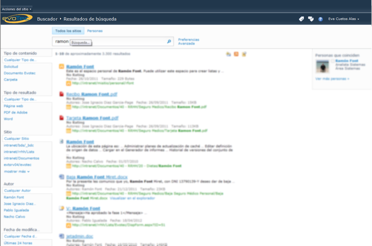 busquedas de personas sharepoint - Evotec Consulting